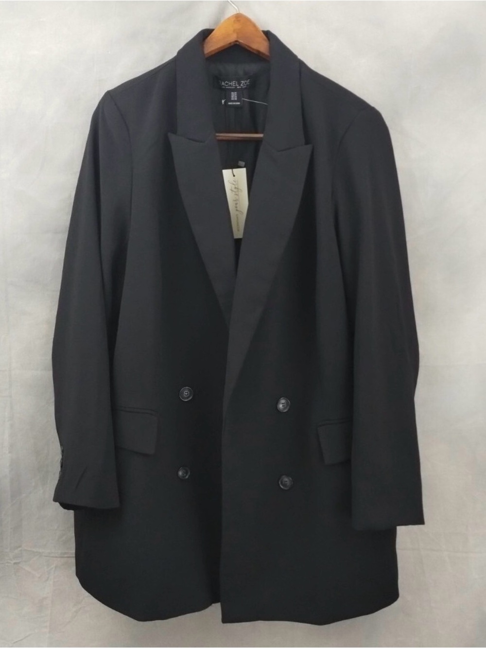 NEW Rachel Zoe Women's Black Double Breasted Open Front Blazer Jacket M